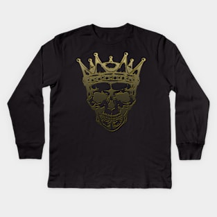 King Crown and Skull Design Kids Long Sleeve T-Shirt